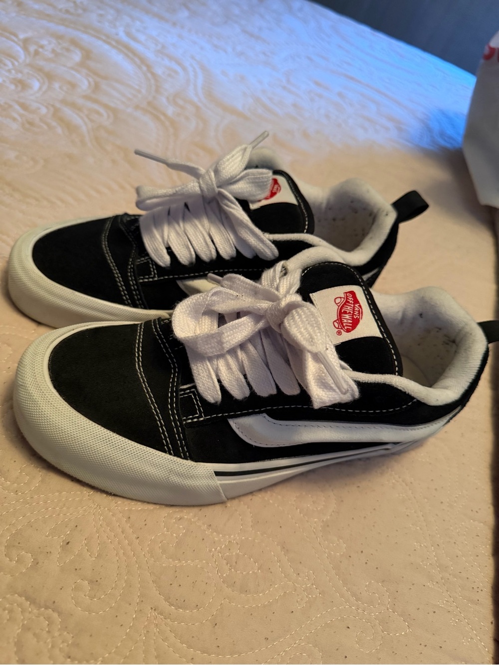 Vans Black and White Low-Top Skate Sneakers